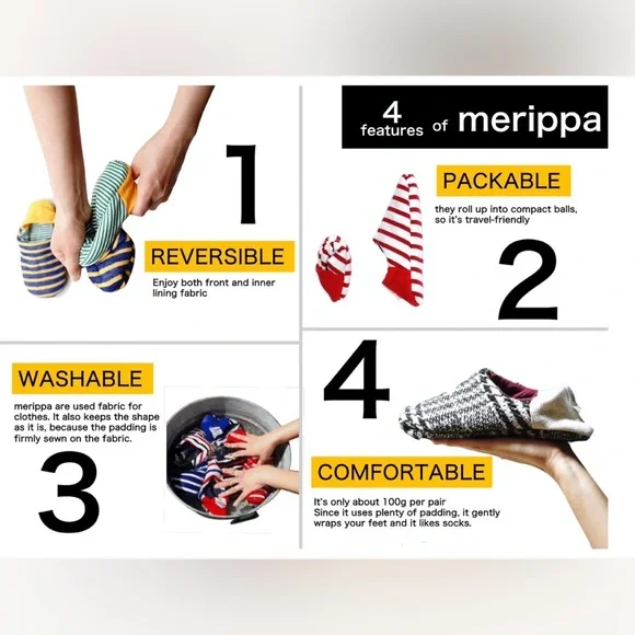 Merippa Blue Plaid and Multicolor Japanese Slipper Socks - Picture 4 of 10